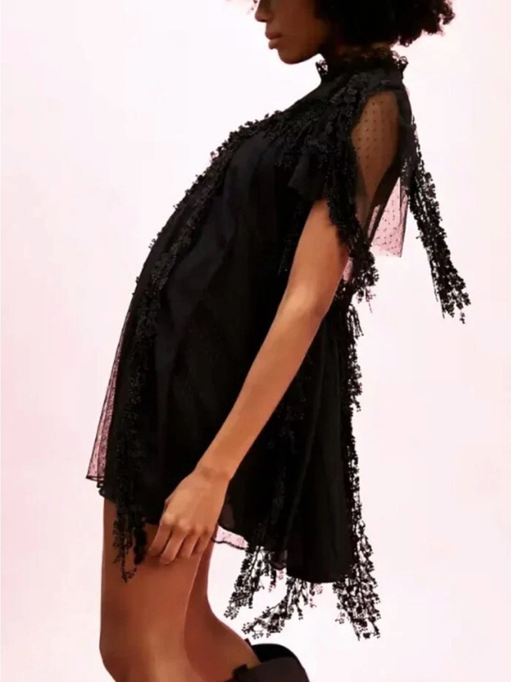 Free People Pirouette Black Lace Mini Dress - Picture 7 of 8